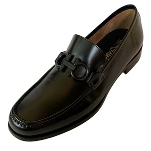 Ferragamo Halbschuhe ROLO 11D schwarz Leder Gancini Bit Mokassin Herren elegante Schuhe - Bild 1 von 6