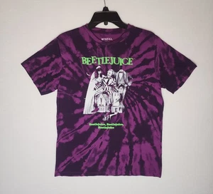 T-shirt Beetlejuice viola nera tinta unita copertina film Halloween taglia uomo media - Foto 1 di 5