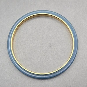 J.Crew Blue & Gold Plated 1/4" Lucite Bangle Bracelet 7.75" Rare Find - Picture 1 of 6