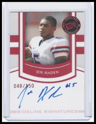 2010 Press Pass PE - Joe Haden - Sideline Signatures Ruby Auto #/150 - Image 1 of 2