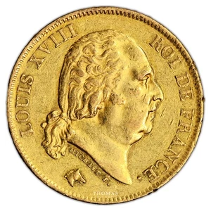 France - Louis XVIII - 40 Francs or - 1816 Q Perpignan - 10 660 exemplaires - Imagen 1 de 2