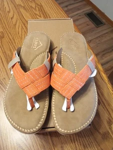 Women's Cliffs By White Mountain Faithful Thongs Sandals 6. Orange/Nubuck.... - Picture 1 of 5