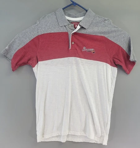 Atlanta Braves Mens Short Sleeve Polo Medium Antigua Label Cover