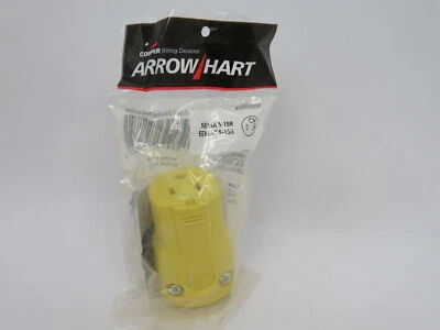 Cooper Arrow Hart AH5969Y Yellow Straight Connector Quick Grip 15A 125V 3W2P NWB - Image 1 of 2