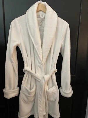 Roupão de pelúcia Aerie American Eagle feminino branco liso XS excelente estado! "! - Imagem 1 de 4