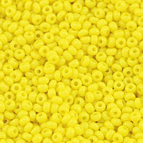Opaque Yellow Czech PRECIOSA® glass rocailles 11/0 seed beads, 1 Hank  - Image 1 of 1