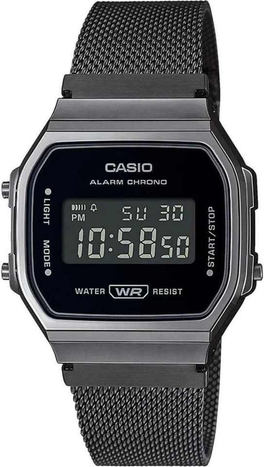 CASIO Vintage Digitaluhr Schwarz A168WEMB-1BEF