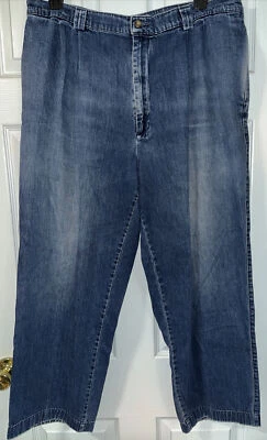 Jeans Savane masculino azul tamanho 40X32 perna reta cintura alta bolsos com barra - Imagem 1 de 4