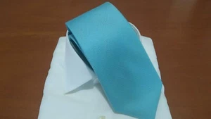 Cravatta seta 7 sette Pieghe artigianale cucita a mano Celeste MADE IN ITALY - Foto 1 di 4