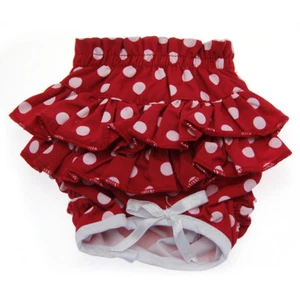 Clearance Sale Dog Panties Soft Cotton Ruffled Washable Doggie Design All Colors - Picture 1 of 18