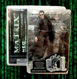🔥 2003 Mcfarlane The Matrix Series 1 Neo Action Figure Lobby Shootout Scene NIP