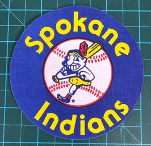 VTG SPOKANE INDIANS MINOR LEAGUE MLB 4" TEAM IRON ON PATCH CHIEF WAHOO FABRIC - Picture 1 of 4