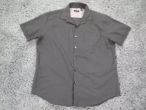 Van Heusen Traveler Shirt Mens Extra Large Black Check Blend Short Sleeve Button - Picture 1 of 10