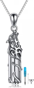 POPLYKE Urn Necklaces for Ashes Sterling Silver Cremation Necklaces... - Picture 1 of 6