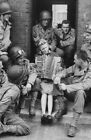 Ww2 Picture Photo 1944 A Woman Plays Accordion For A Group Of Us Soldiers  3818