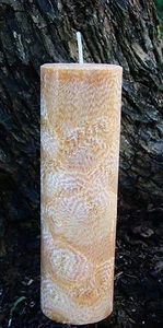 70hr SANDALWOOD & PATCHOULI Scented Natural ECO PILLAR CANDLE MEN'S FRAGRANCES - Picture 1 of 12