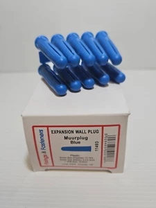 100 x Wall Plug Plastic Expansion Wall Fixing 12-14mm Blue 100 - Picture 1 of 1