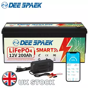 12V 200Ah LiFePO4 Lithium Battery 200A BMS Bluetooth for Solar RV +7A Charge - Picture 1 of 25
