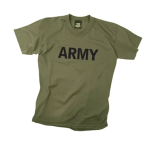 Kids ARMY Physical Training TShirt - OD w/ Black Letters -ROTHCO 66136 - Picture 1 of 7