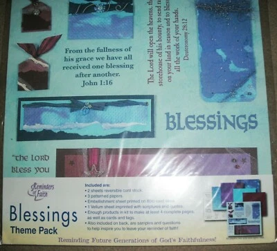 Bendiciones Gracia Recompensa Bendición Gracia Cristiano Recordatorios de Fe Página Kit 12 x 12 Foto 1 de 2