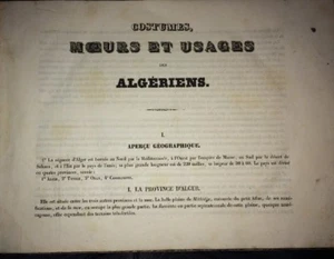 ALGÉRIE. COSTUMES, MOEURS ET USAGES DES ALGÈRIENS ,1837. 35 LITHOGRAPHIES. - Foto 1 di 12