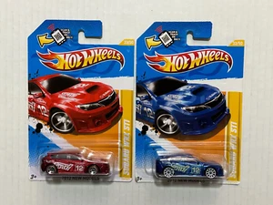 2012 Hot Wheels New Models - SUBURU WRX STI - Redlines Red & Blue - Lot - Picture 1 of 6