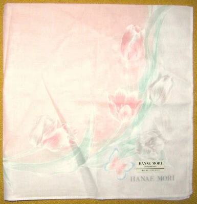 HANAE MORI *Тюльпан бабочка бледно-розовый носовой платок 42 см /FUKURAI - Изображение 1 из 4