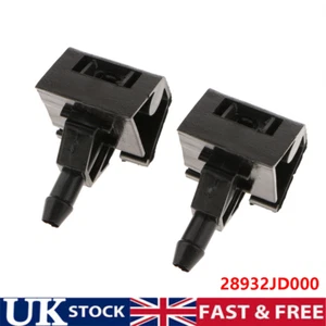 2PCS Windscreen Washer Jet Nozzle Spray For Nissan Qashqai N/S O/S 28932JD000 UK - Picture 1 of 9