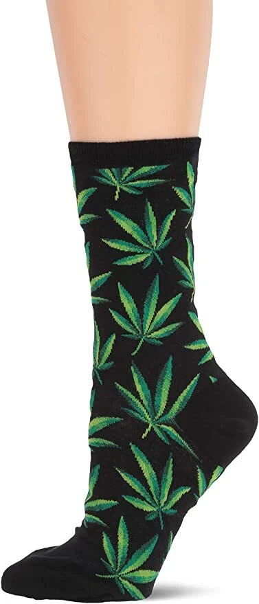 Calcetines de marihuana Hotsox para mujer, negros, 1 par, zapatos para mujer 4-10 Foto 1 de 1