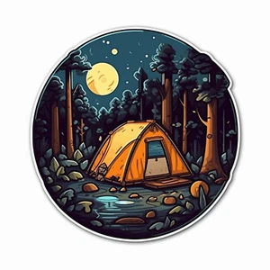 Calcomanía de vinilo para parachoques de ventana de vehículo portátil taza pegatina camping en el bosque - Imagen 1 de 10