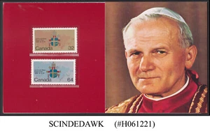 CANADA - 1984 POPE JOHN PAUL II VISIT TO CANADA - FOLDER ( 2 STAMPS MNH) - Picture 1 of 1