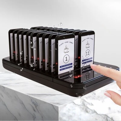 20 buscapersonas de posavasos de restaurante llamadas de invitados sistema inalámbrico de paginación de llamadas en cola