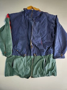 Hunt Club Jacke Größe L Mantel durchgehender Reißverschluss blau gelb grün rot gebraucht - Bild 1 von 8