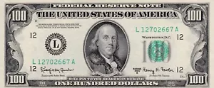 1950 E 100 DOLLAR UNCIRCULATED NOTE FROM SAN FRANCISCO FEDERAL BANK - Picture 1 of 11