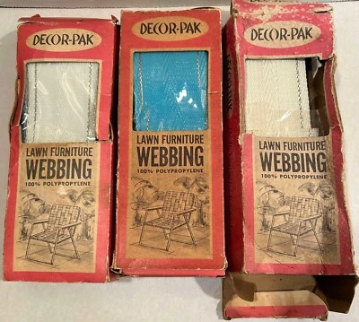 LOT Vintage NOS Riegel Lawn Retro MCM Furniture Webbing In Box - Image 1 of 3