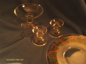 Avon Holiday platter, compote & candle sticks   1981   - Picture 1 of 4