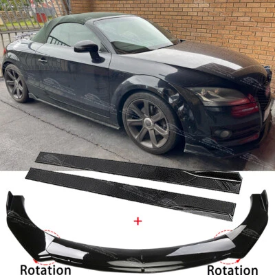 For Audi TT TTS MK1 A1 A3 Gloss Front Bumper Lip Spoiler Splitter + Side Skirts - Image 1 of 4