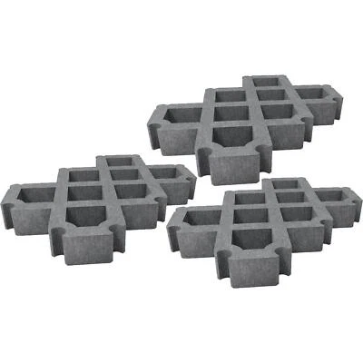 hanit Rasengitter Steine Recycling Kunststoff BxTxH: 60x40x8cm grau 3 Stück - Bild 1 von 4