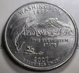 2007 P Washington State Quarter Mountain Top Die Chip, Lamination Error & More - Picture 1 of 10