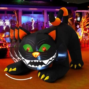 6 FT Halloween Inflatable Black Cat with Moving Head and LEDs Outdoor Yard Decor - Picture 1 of 5