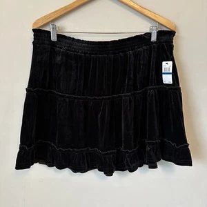 Laundry by Shelli Segal Rock Größe XL schwarz Samt Velours Stufen Mini neu 89 $ - Bild 1 von 9