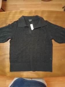 Talbots Polo Collared V-neck Elbow Length Sleeve Sweater - Picture 1 of 3