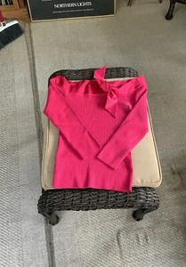 Bebe Boatneck Silk Blend Sweater With Silk Tie Accent, Size Large - Picture 1 of 7