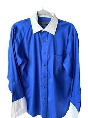 Donald J. Trump Signature Collection Standard Fit Blue Cuffs Shirt Large - Image 1 of 4