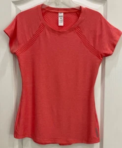 Reebok Womens T-Shirt Style Top Size Small Orange Open Stitching Speedwick F33 - Picture 1 of 9
