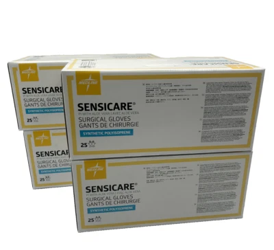 Luvas cirúrgicas Medline SensiCare com aloe sem látex caixa de 100 pares tamanho 8,5 - Imagem 1 de 3
