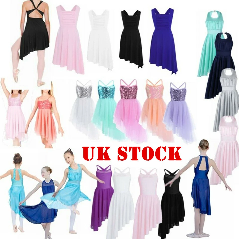 Girls Lyrical Ballet Dance Dress Latin Leotard Skirt Kids Contemporary Dancewear - Image 1 of 1