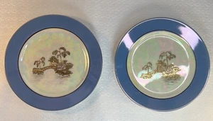 Vintage Noritake Hand Painted Blue Lusterware 7 1/2” Bread Plate - Picture 1 of 8