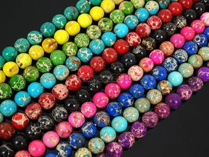 Natural Sea Sediment Jasper Gemstones Round Beads 15.5'' 4mm 6mm 8mm 10mm 12mm - Picture 1 of 40