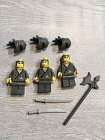 Lego Gray Ninja Minifigure Lot Of 3 6093 6033 6089 cas049